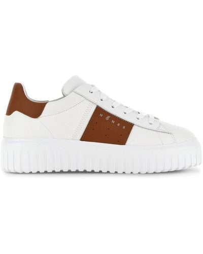 Hogan H-stripes Leather Trainers - White
