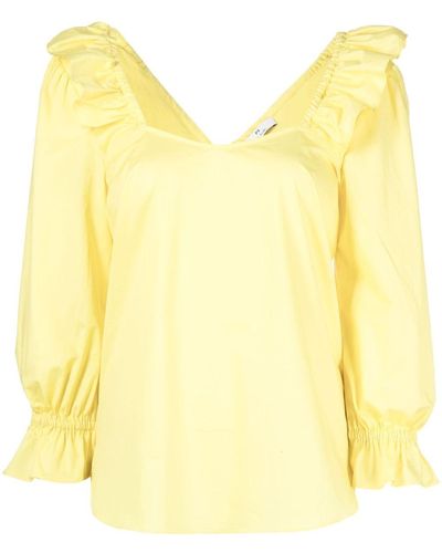 PS by Paul Smith Blouse Met Ruches - Geel