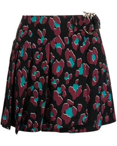 Pinko Minigonna Love Birds con stampa astratta - Nero