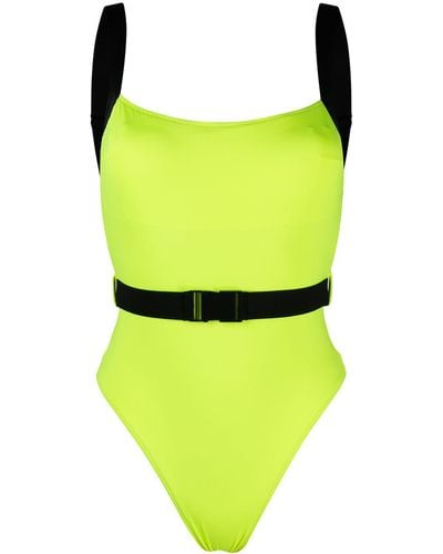 Noire Swimwear Zweifarbiger Badeanzug - Grün