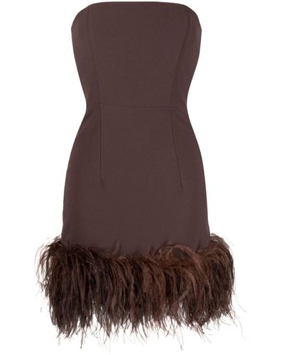 16Arlington Minelli Crepe Mini Dress - Brown