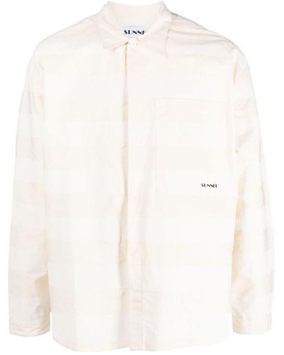 Sunnei Stripe-pattern Cotton Shirt - Natural