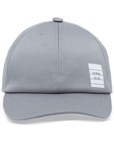 Thom Browne Logo-appliqué Cotton Baseball Cap - Grey