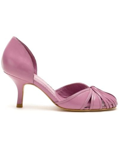 Sarah Chofakian Sarah Leather Court Shoes - Purple