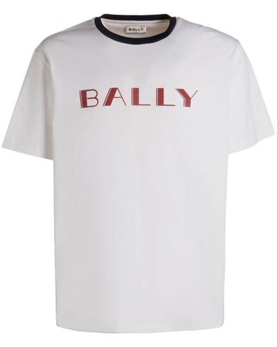 Bally T-Shirt aus Bio-Baumwolle mit Logo-Print - Weiß