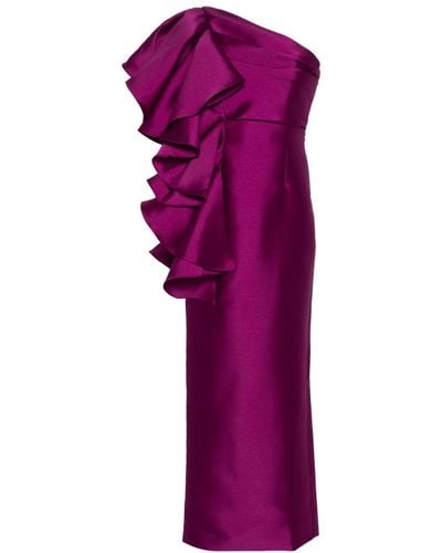 Solace London Barney Twill Maxi Dress - Purple