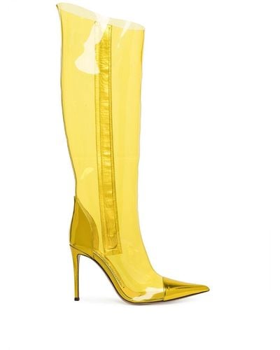 Alexandre Vauthier Translucent Knee-high Boots - Yellow