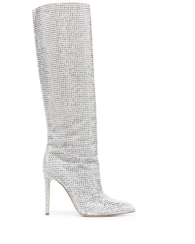 Paris Texas Holly Crystal-embellished 105mm Knee Boots - White
