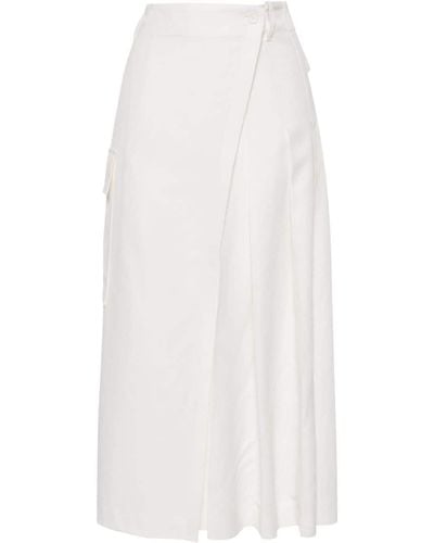 P.A.R.O.S.H. Twill Wrap Skirt - White