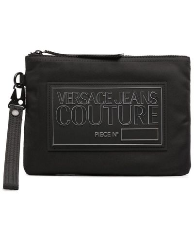 Versace Jeans Couture Logo-patch Clutch Bag - Black