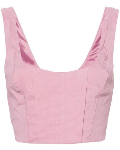 Pinko Haut-corset à coupe crop - Rose