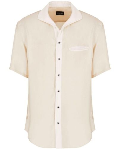 Giorgio Armani T-shirt à bords contrastants - Neutre