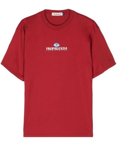 Undercover T-Shirt mit Logo-Print - Rot