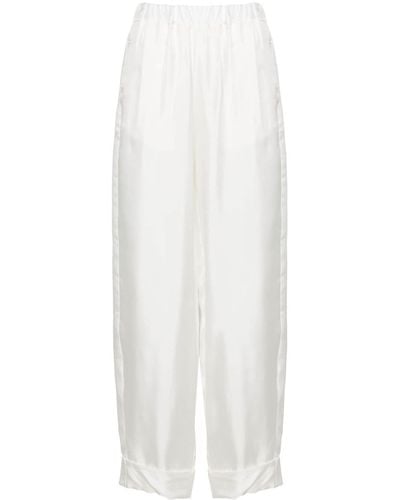 Blanca Vita High-waist Silk Palazzo Trousers - ホワイト