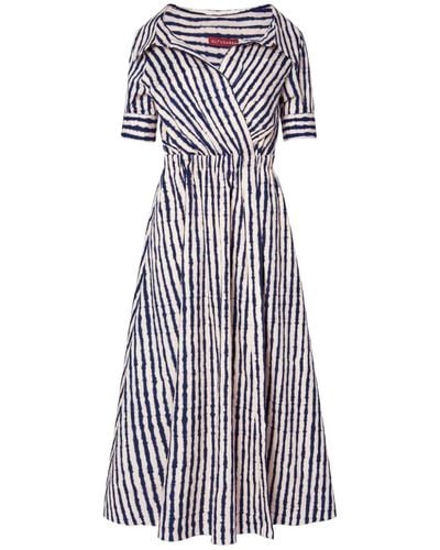 Altuzarra Lydia Striped Midi Dress - White