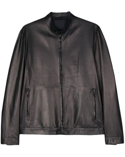 Salvatore Santoro Zip-up Leather Jacket - Black