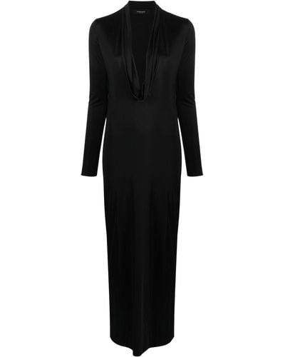 Versace カウルネック ドレス - ブラック