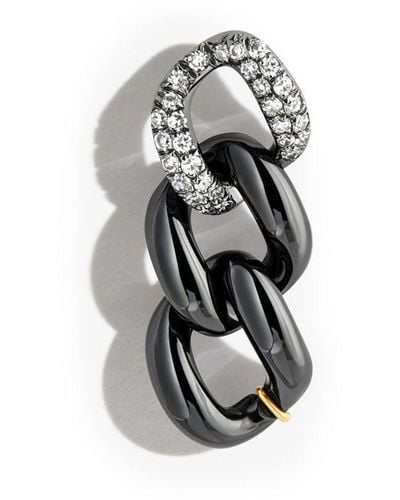 SHAY 18kt Black Gold Diamond Chain Stud Earring