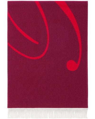 Burberry Sciarpa con intarsio - Rosso