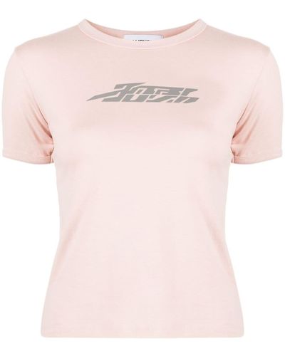 Ambush Logo-flocked T-shirt - Pink