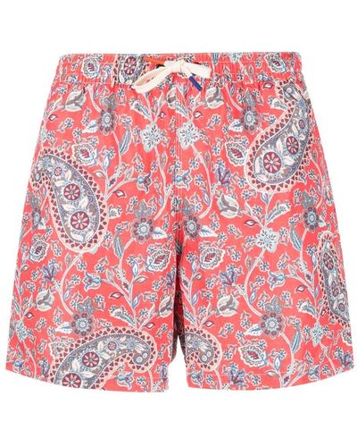 Altea Paisley-print Swim Shorts - Red