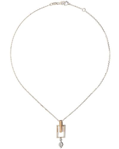 YEPREM 18kt White And Rose Gold Diamond Pendant Necklace