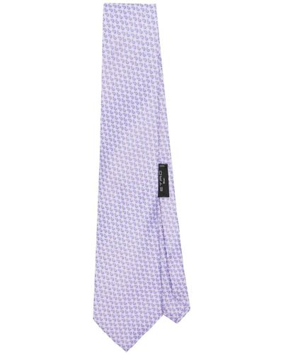 Etro Paisley Patterned-Jacquard Silk Tie - Purple