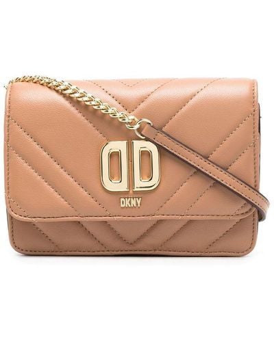 DKNY Quilted Leather Crossbody Bag - Pink