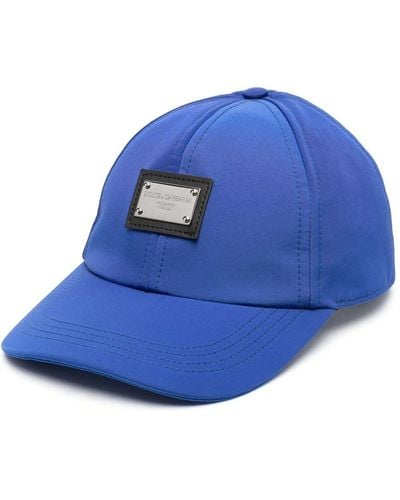 Dolce & Gabbana Cappello da baseball con placca logo - Blu