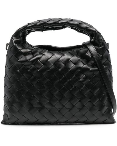 Bottega Veneta Mini Hop Leather Handbag - Black