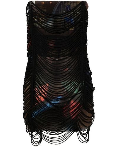 Jean Paul Gaultier X Shayne Oliver The Slashed City Minidress - Black