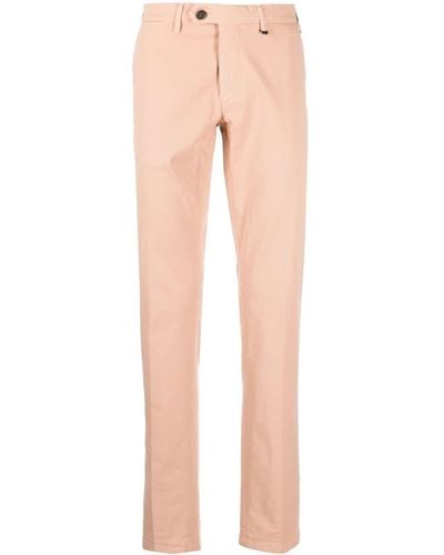 Canali Pantalon chino en coton à plis marqués - Neutre