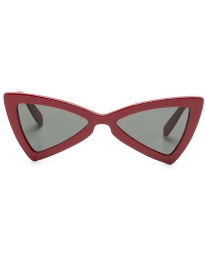 Saint Laurent Geometric-frame Sunglasses - Red