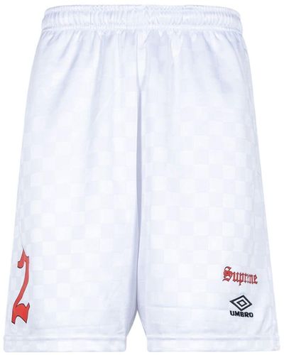 Supreme X Umbro short de football à logo imprimé - Blanc