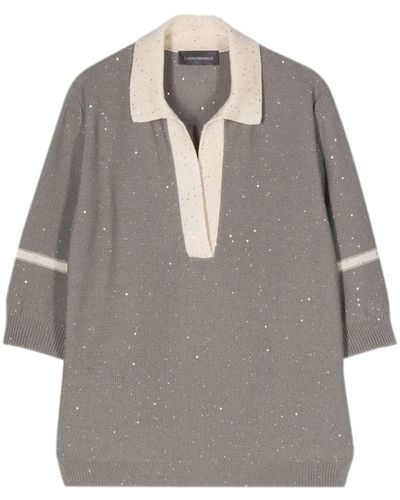 Lorena Antoniazzi Sequin-embellished Knitted Top - Grey