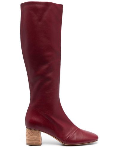 Forte Forte 75mm Knee-high Leather Boots - Red