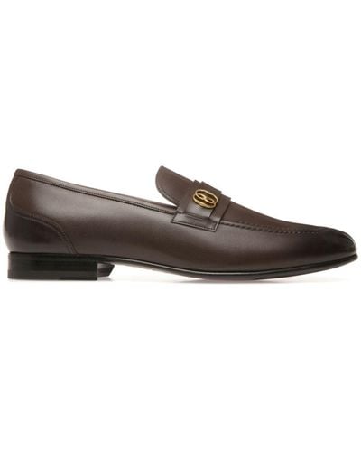 Bally Sadei Logo-plaque Leather Loafers - Brown