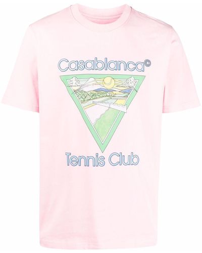 Casablancabrand Tennis Club T-Shirt aus Bio-Baumwolle - Pink