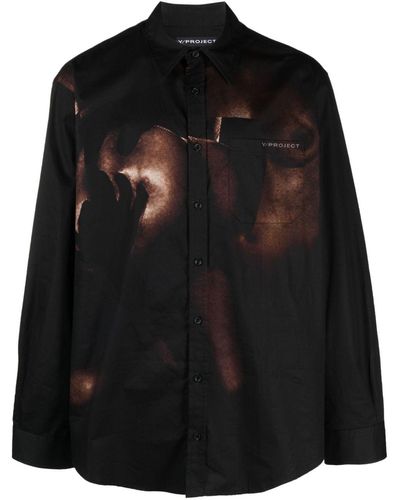 Y. Project Body Collage Cotton Shirt - Black