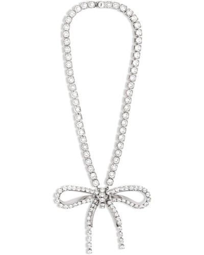 Balenciaga Archive Ribbon Crystal-embellished Necklace - White
