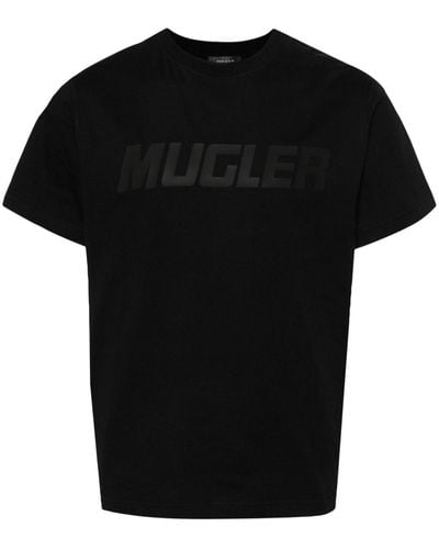 Mugler T-Shirt mit Logo-Detail - Schwarz