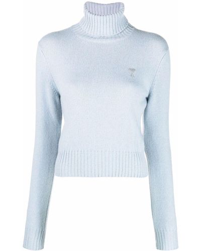 Ami Paris Ami De Coeur Cashmere Sweater - Blue