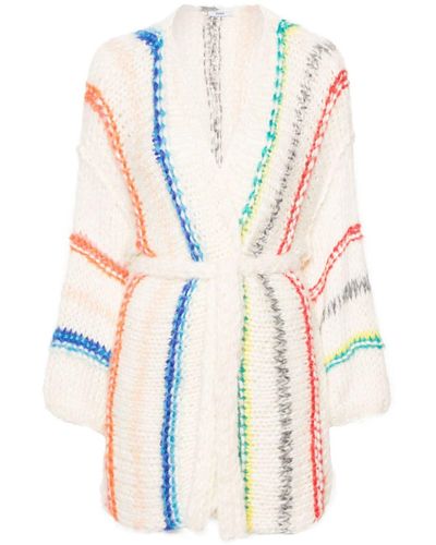 Maiami Belted Silk Cardigan - White