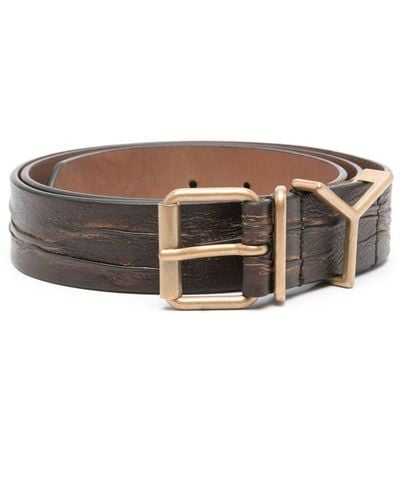 Y. Project Y-hardware Leather Belt - Brown
