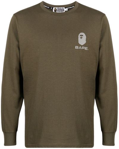 A Bathing Ape Sweatshirt mit Logo-Print - Grün