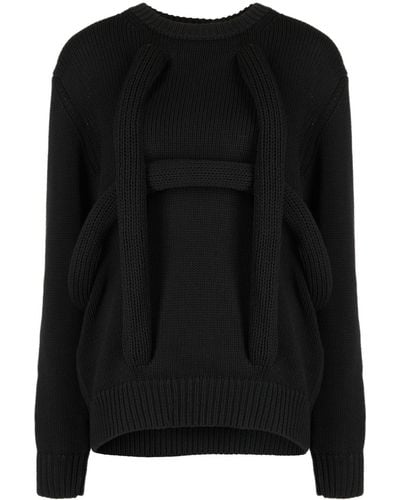 Comme des Garçons Crew-neck Drop-shoulder Sweater - Black