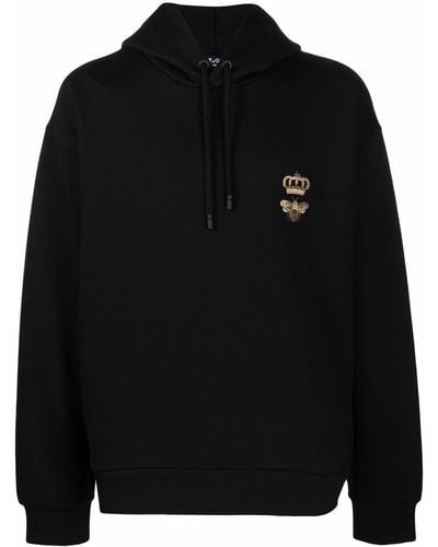 Dolce & Gabbana FELPA CON LOGO RICAMATO - Nero