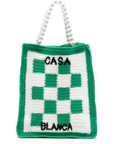 Casablancabrand Arch Beaded Crochet Bag - Green