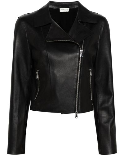 P.A.R.O.S.H. Leather Biker Jacket - Black