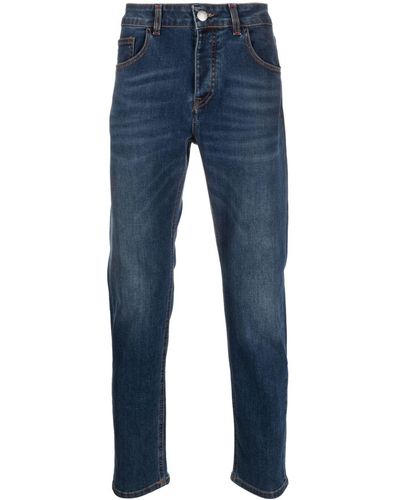 Manuel Ritz Logo-patch Straight-leg Jeans - Blue